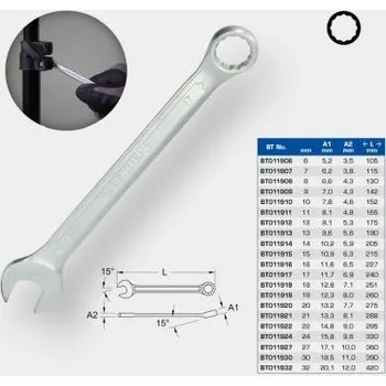 Nářadí pro automobil Brilliant Tools BT011908 Plochý klíč s očkem, 8 mm