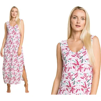 Dámské šaty Dlouhé šaty pro domácí nošení s květinovým vzorem LHD 505 L