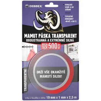 Lepicí páska Páska lepící oboustranná 19x1mm/2,5m MAMUT CLEAR