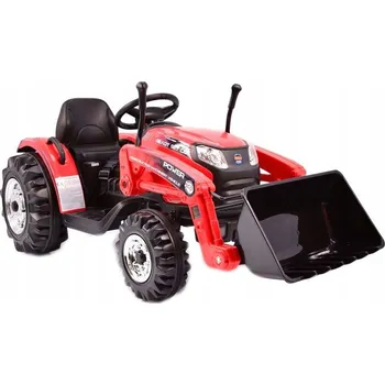 Dětské elektrovozidlo TRAKTOR NA AKUMULÁTOR POWER S LŽÍCÍ + PILOT ČERVENÝ