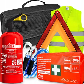 Autolékárnička Sada do auta Agmi hasicí přístroj 1 kg, lékárnička, trojúhelník