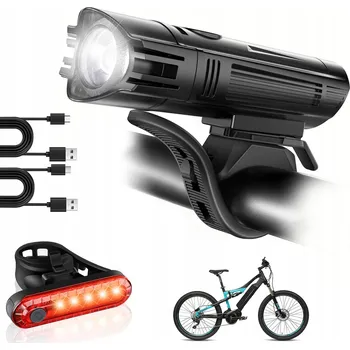 Cyklosvítilna Sada LED světel na kolo přední a zadní, dobíjecí, voděodolná