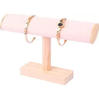 Šperkovnice Fuzio Dřevěný stojan na náramky a hodinky 22 x 12 x 5 cm růžový