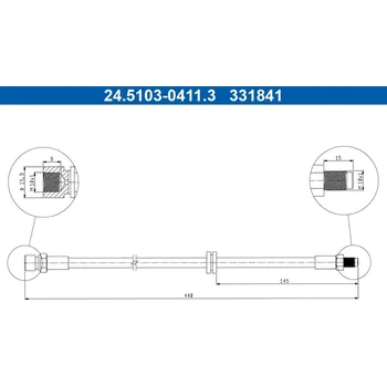 Brzdová hadice Brzdová hadice ATE 24.5103-0411.3
