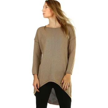 Dámský svetr TopMode Dámský dlouhý jednobarevný oversized svetr 489386