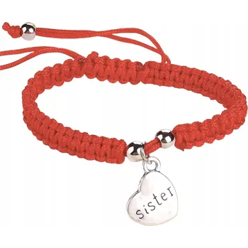 Náramek Bransoletka Szczęścia Siostra Červený Nastavitelný Elegantní Styl