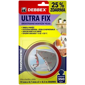 Lepicí páska Páska lepící oboustranná 19x0,7mm/2,5m montážní ULTRA FIX