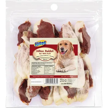 Pamlsek pro psa Hilton Králičí Ucho s Kousky Kachny Psí Pamlsek 500g