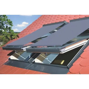 Okno Markýza FAKRO na střešní okno, šedá tkanina s kazetou, 78 x 140 cm