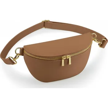 Módní doplněk BagBase Elegantní ledvinka / taška přes rameno s kovovými detaily Barva: žlutohnědá