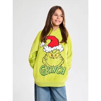 Dívčí mikina Sinsay - Mikina s&nbsp;kapucí Grinch - neonová - 097CI-71X - 097CI-71X-140