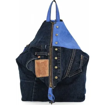 Kabelka Módní dámský batoh ve velikosti XL 5883 kobaltový/džínový