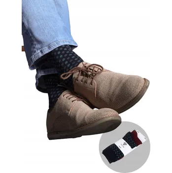 Pánské oblečení Pánské ponožky černé a vínové s puntíky 2 ks, 39-42 YOCLUB