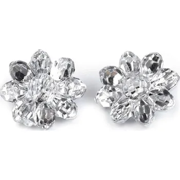 Stoklasa Knoflík ozdoba svatebních šatů broušený květ 10 ks