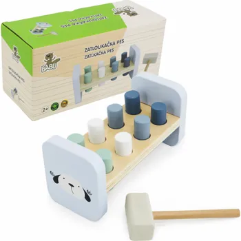 Dřevěná hračka BABU - Dřevěná zatloukačka PES
