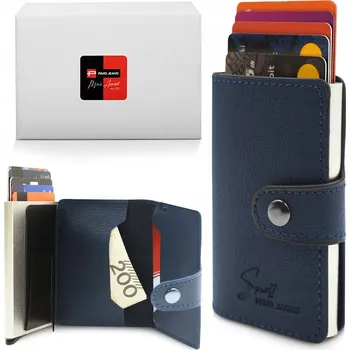 Automatické POUZDRO na karty s RFID ochranou, vysouvací peněženka Pako Jeans NÁMOŘNICKÁ MODRÁ