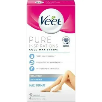 Přípravek na depilaci a epilaci Depilační pásky na NOHY a TĚLO Veet Pure 20 kusů PRO CITLIVOU PLEŤ