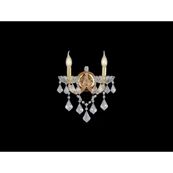 Nástěnné svítidlo Moderní nástěnná lampa / Kinkiet se dvěma svíčkami Am-light Zlatá (Zlatá)