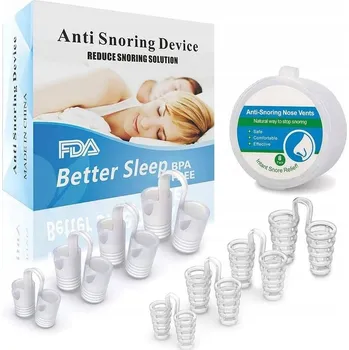 Pomůcka proti chrápání a spánkové apnoe Nosní vložky proti chrápání 8 ks