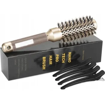 kartáč na vlasy Keramický kartáč na modelování a fénování vlasů s kančími štětinami 4,5 cm