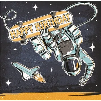 Papírový ubrousek Dvouvrstvé narozeninové ubrousky Space Skater 33,7 cm, 16 Ks