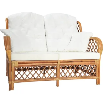 Pohovka zahrada-XL 2místná pohovka světle hnědá ratan 325474