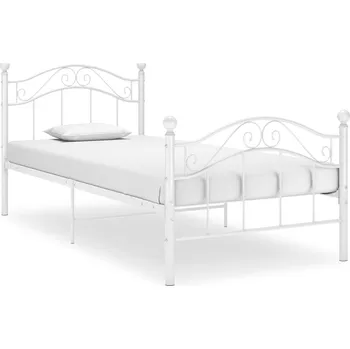 Postel zahrada-XL Rám postele bílý kov 90 x 200 cm 324989