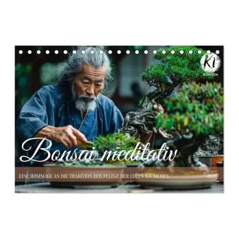 Diář Bonsai meditativ (Tischkalender 2026 DIN A5 quer), CALVENDO Monatskalender (DE)