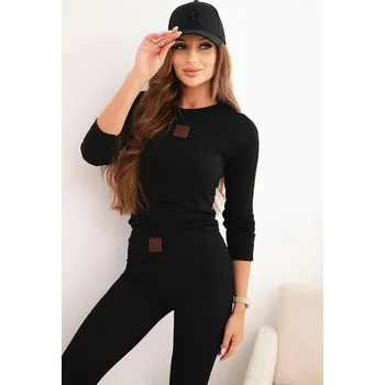 Dámská halenka Dámská souprava z bavlny s dlouhým rukávem a legínami granátová UNI