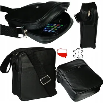 Pánská malá kožená taška přes rameno s rukojetí kabelka přes rameno polská výroba