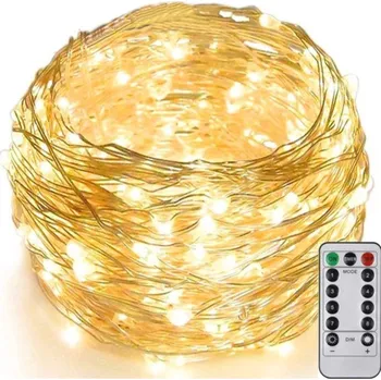 Vánoční dekorace Světelný řetěz BOTC 1000 cm na baterie, bílý