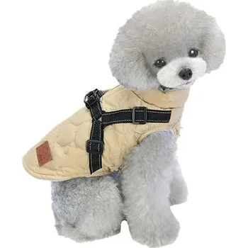Obleček pro psa meioro Oblečení pro psy Teplý kabátek pro psy s reflexním postrojem Větruodolná bunda pro psy Zimní