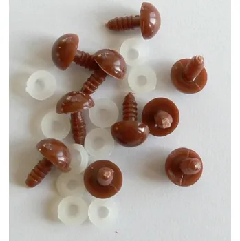 Oči s pojistkou 10 mm – hnědé