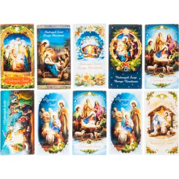 Vánoční přání s obálkou, s textem uvnitř, rozměr 10,5 x 19,5 cm