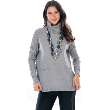 Dámský svetr Dámský svetřík TOPPA Šedá 44/48