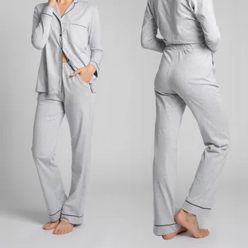 Dámské legíny VÝPRODEJ: Módní dámské teplé pohodlné bavlněné kalhoty šedé 42 XL