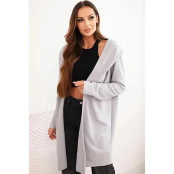 Dámská mikina Dámská mikina z bavlny s kapucí a prodlouženým předním dílem šedá UNI