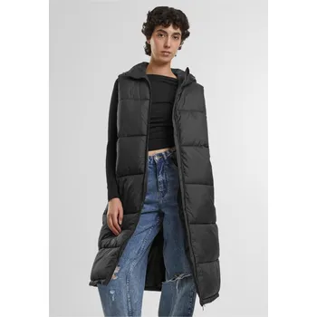 Pánská casual bunda Ladies Long Hooded Puffer Vest - black L