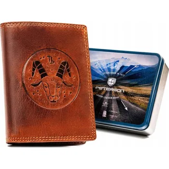 Peněženka Peterson pánská peněženka z přírodní kůže hnědá - muž