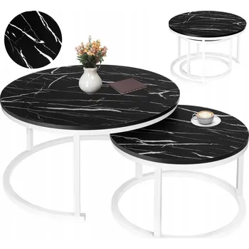 Konferenční stolek Konferenční stolek LoftInspired kulatý 70 x 70 x 47 cm černý