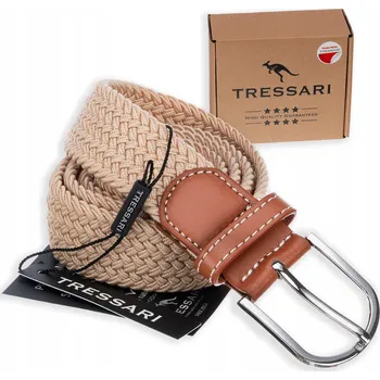 Opasek Pásek Tressari béžový elastický s trnem 120 cm