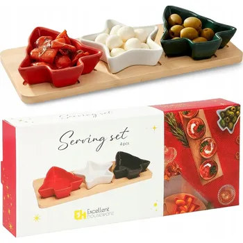 Talíř Vánoční talíř misky na pochutiny předkrmy tapas omáčky dipy na stůl