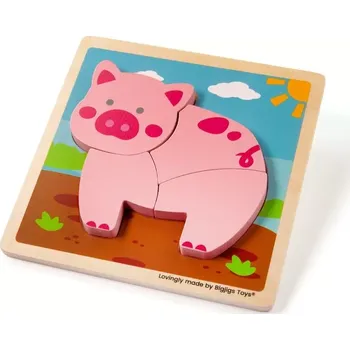 Bigjigs Toys Vkládací puzzle Prasátko