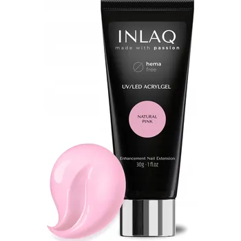 Lak na nehty INLAQ Akrygel na nehty Natural Pink Stavební Akrygel 30 ml, bez HEMA