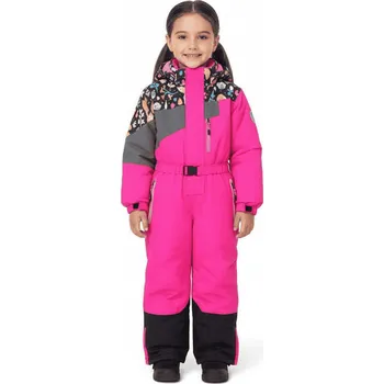 dívčí zimní kombinéza KUGO DÍVČÍ ZIMNÍ KOMBINÉZA SE ZVÍŘÁTKY NOVINKA Růžová 110