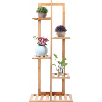 Stojan na květiny Velký Držák Na Květináč Stojící dřevěný stojan na květiny 6