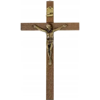 Obraz Kříž na zeď dřevěný hnědý kříž závěsný 27