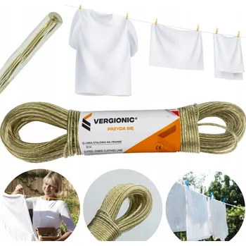 Obraz Ocelové lanko s PVC opletem na prádlo, silná šňůra 30 m ocel