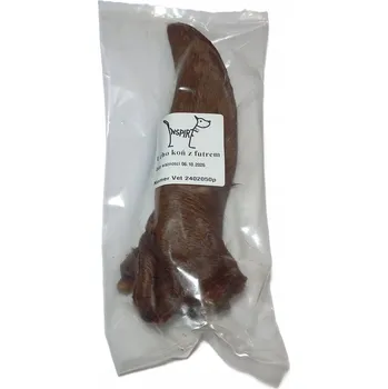 Pamlsek pro psa Konské ucho s kožešinou 100% Přírodní kousátko psí pamlsek 1 Ks cca 100g