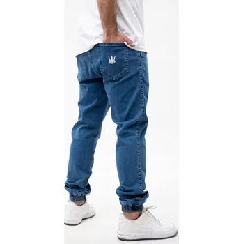 Pánské kalhoty Jigga Wear Jogger džíny / tepláky s náplety, pánské, volný střih (baggy/joggery), velikost L